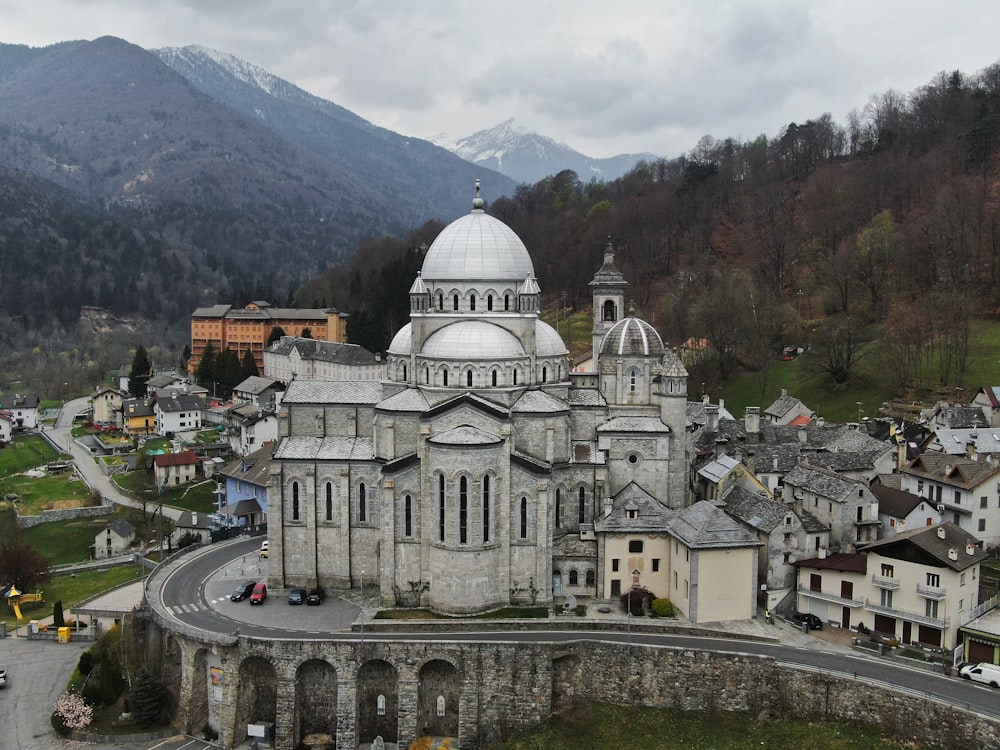 aerial photography of white dome cathedral