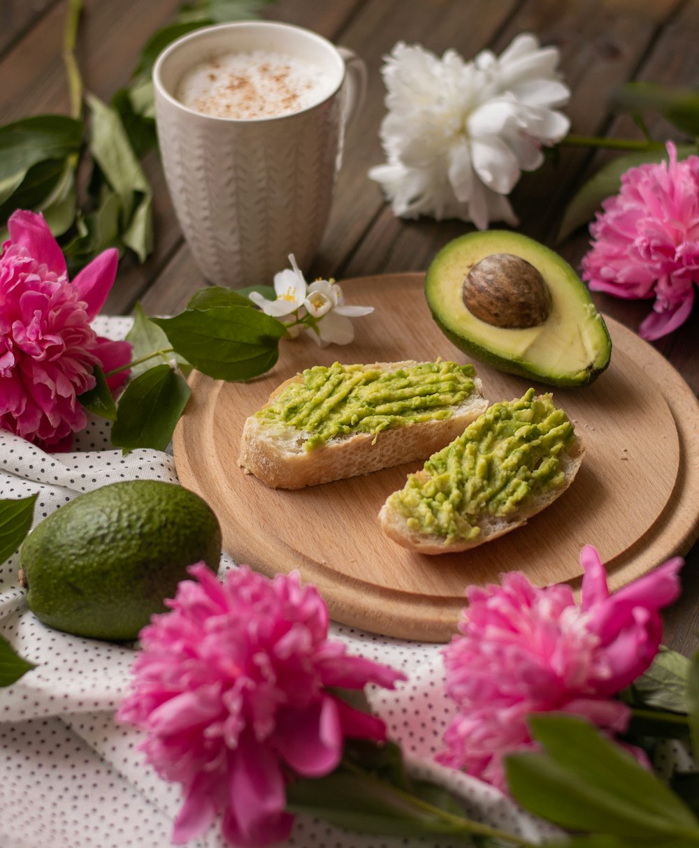 sliced avocado on chopping board