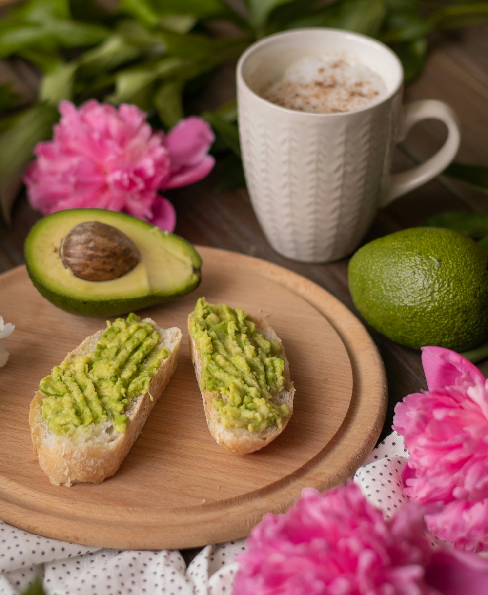 bread with guacamole spread