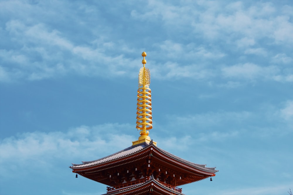 gold and brown pagoda temple