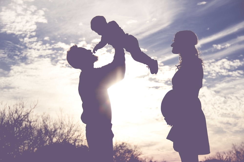 silhouette of family