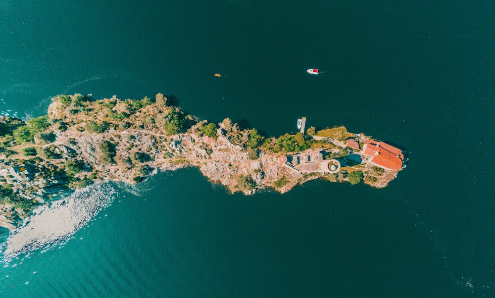 Fotografía aérea de la isla