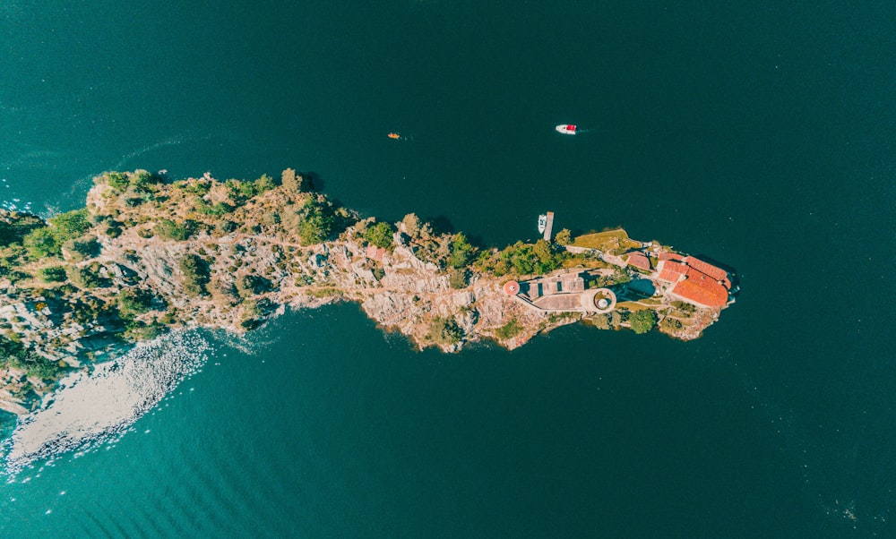 aerial photography of island