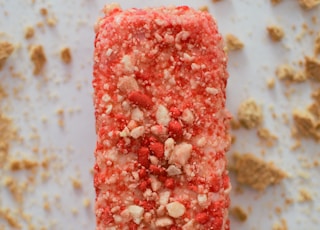 red and white ice cream