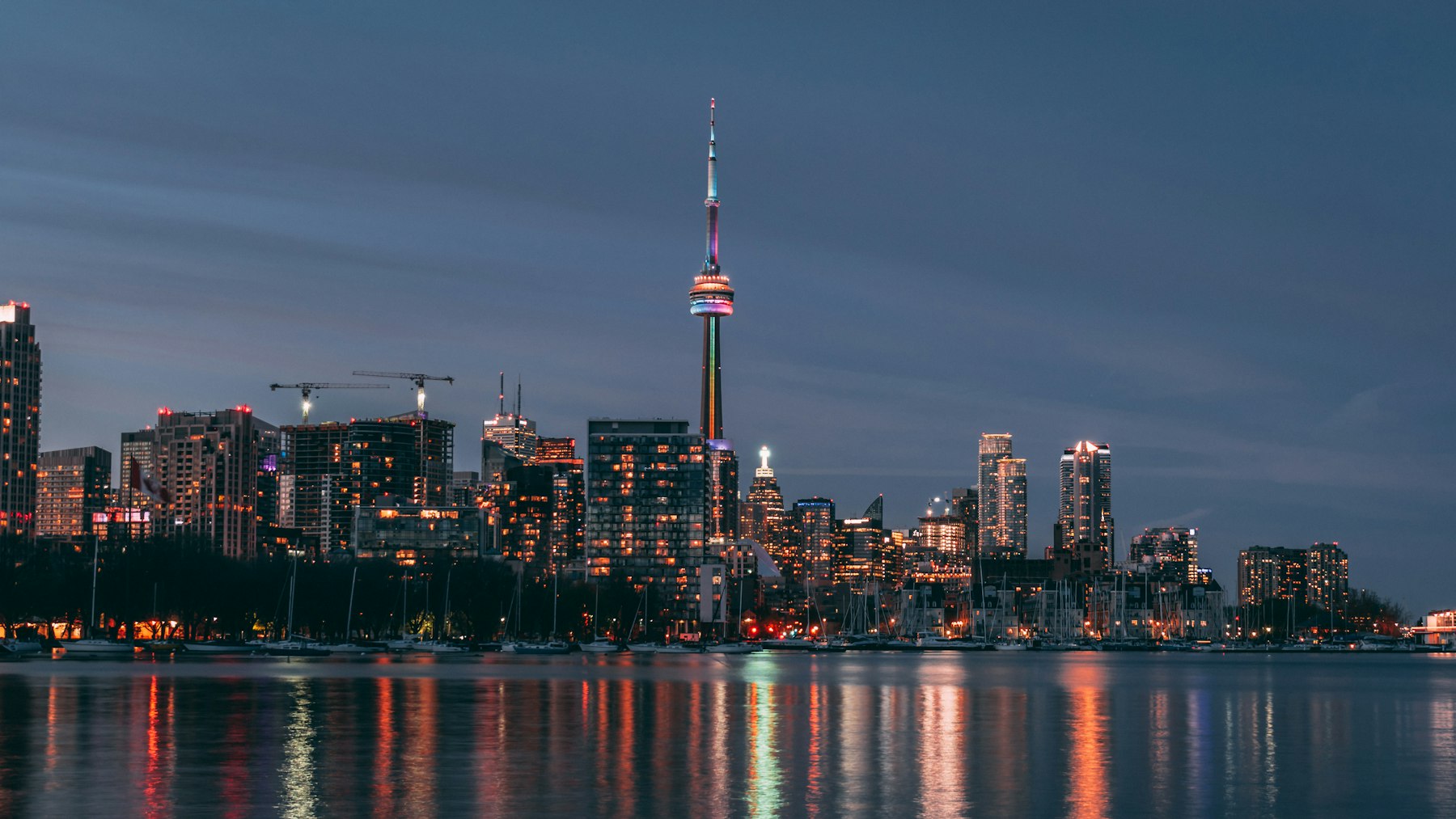 City skyline at night
