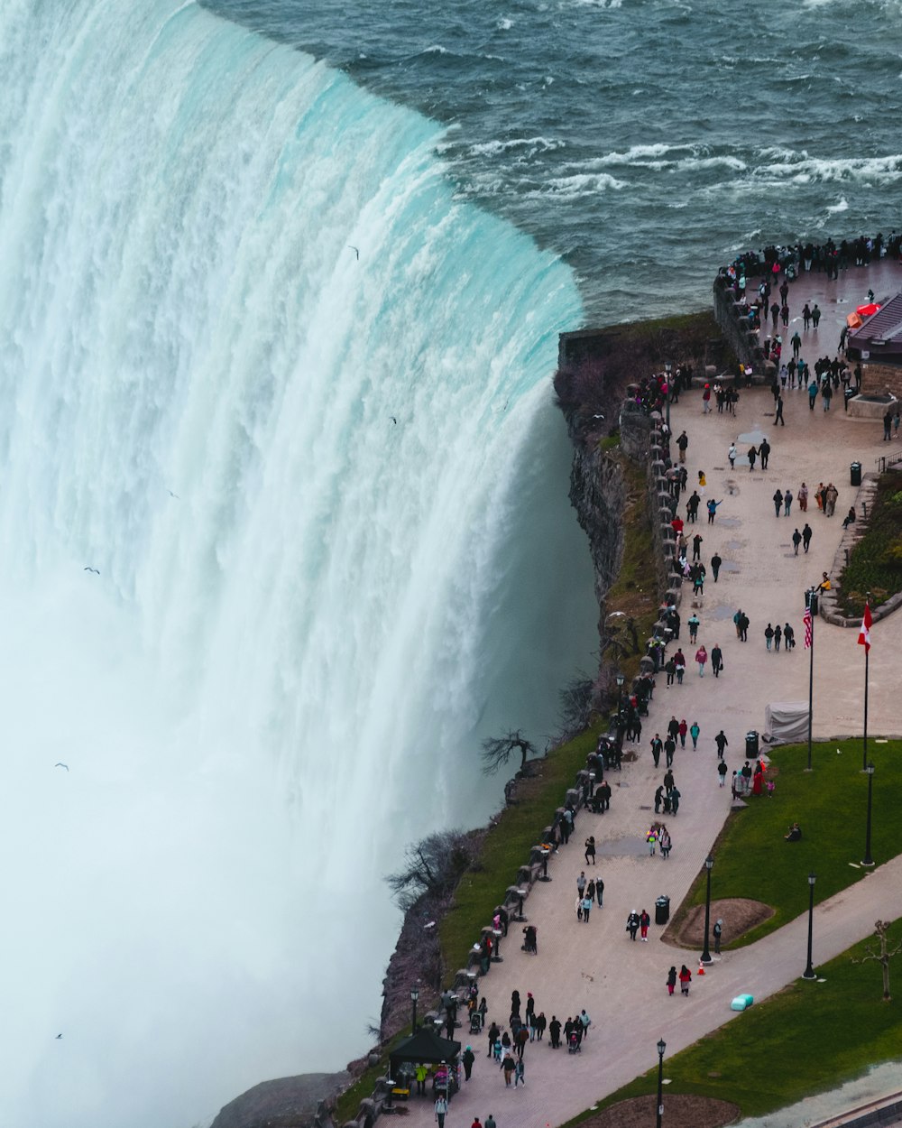 aerial photo of Niagara falls