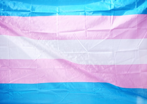 blue and pink flag