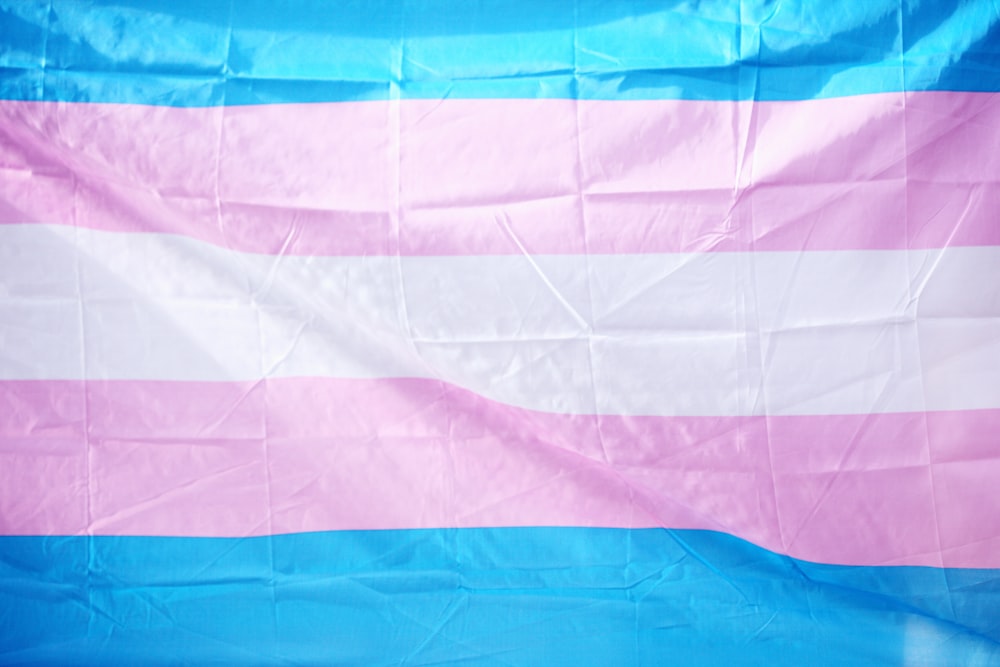 blue and pink flag