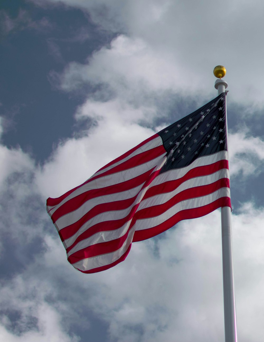 American flag flying on a pole