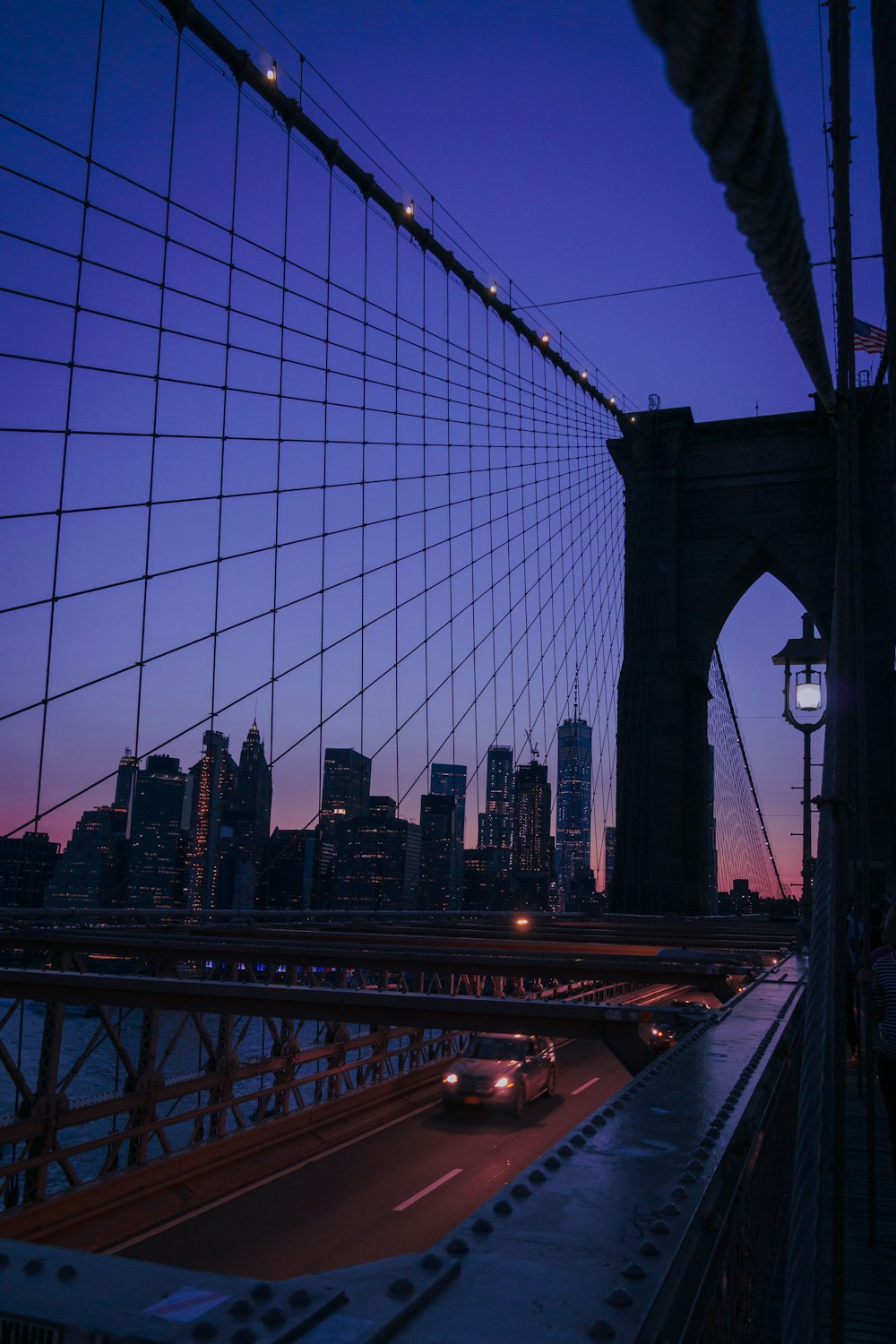 Brooklyn Bridge during nighttime
