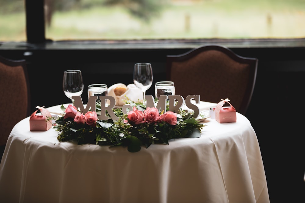 goblet glass on table