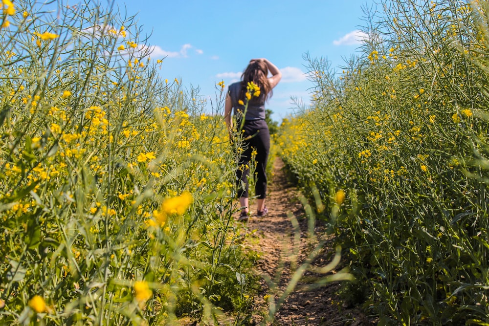 woman near flowers