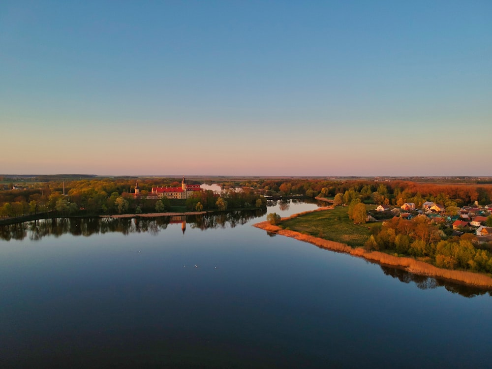 aerial view photo of body of water