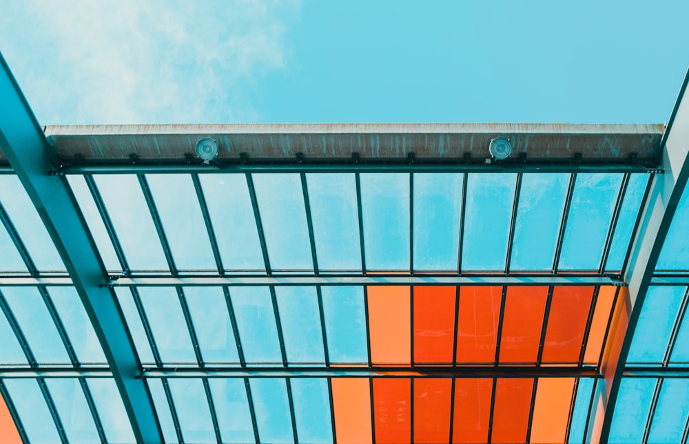 orange and clear ceiling under blue sky