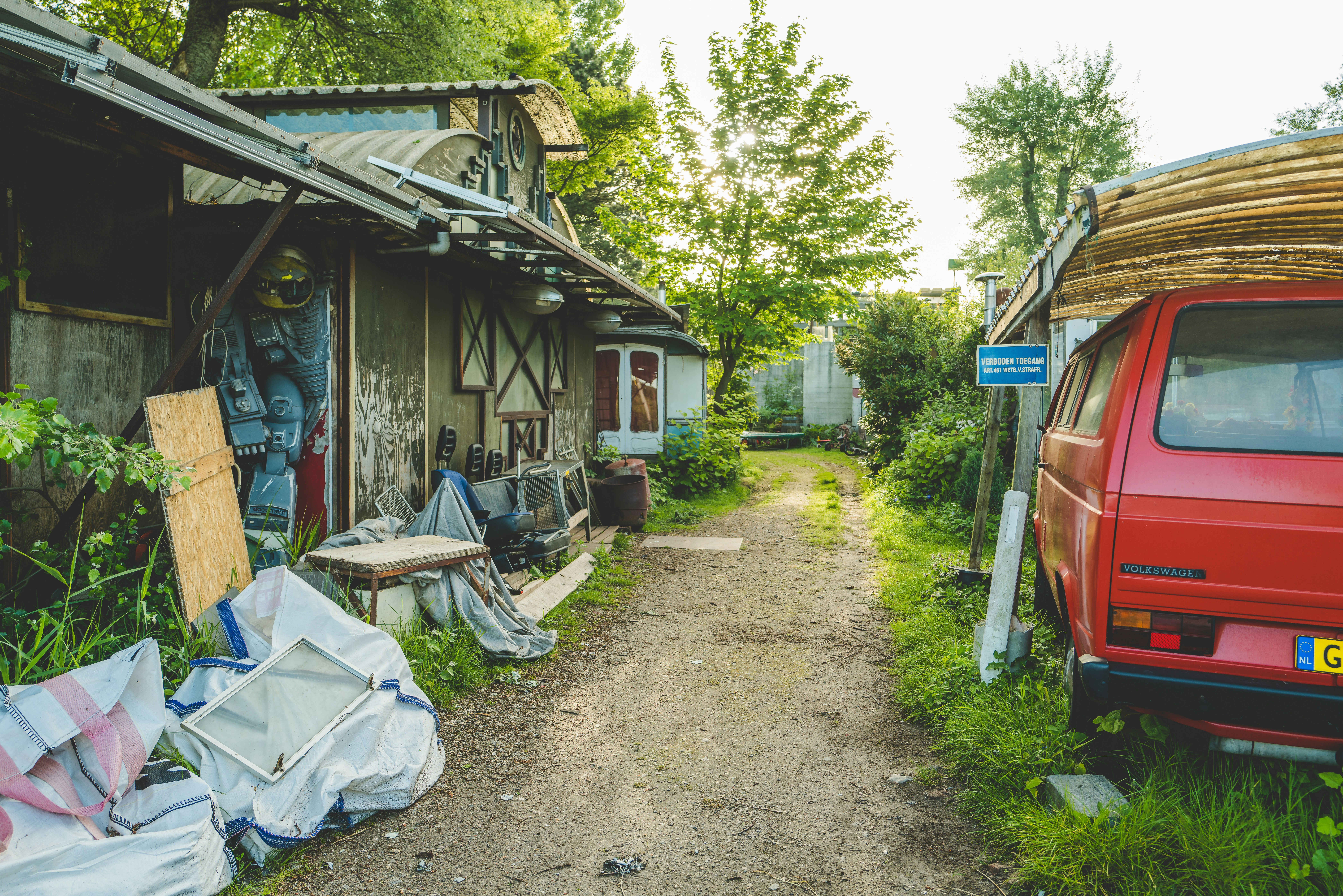 red vehicle on parking