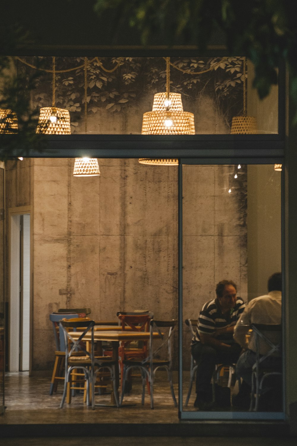 two men in a restaurant