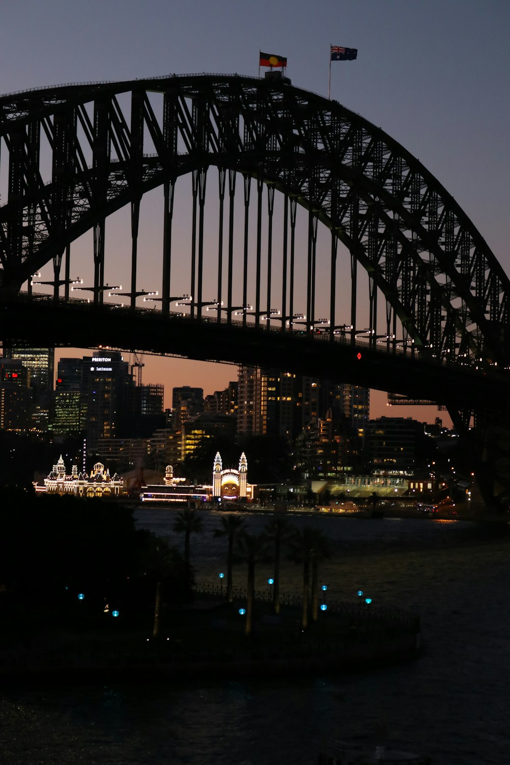 silhouette of bridge