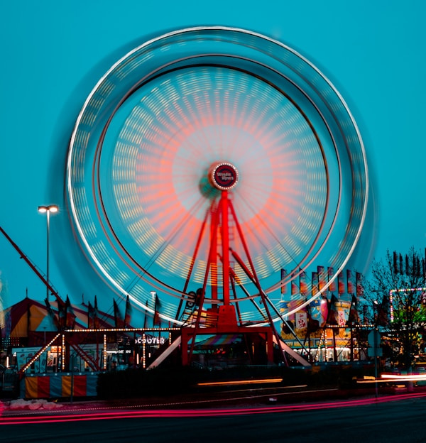 turned-on Ferris Wheel miniature
