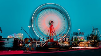 turned-on Ferris Wheel miniature