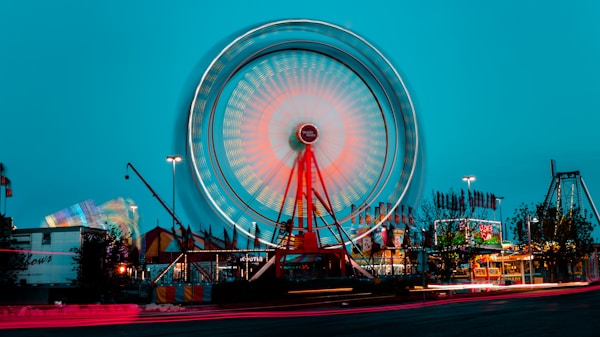 turned-on Ferris Wheel miniature