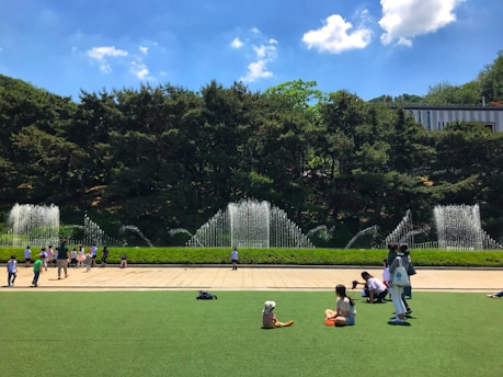 Families enjoying a sunny day at a local park.