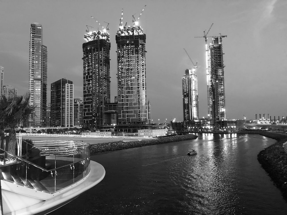 city with high-rise buildings near sea