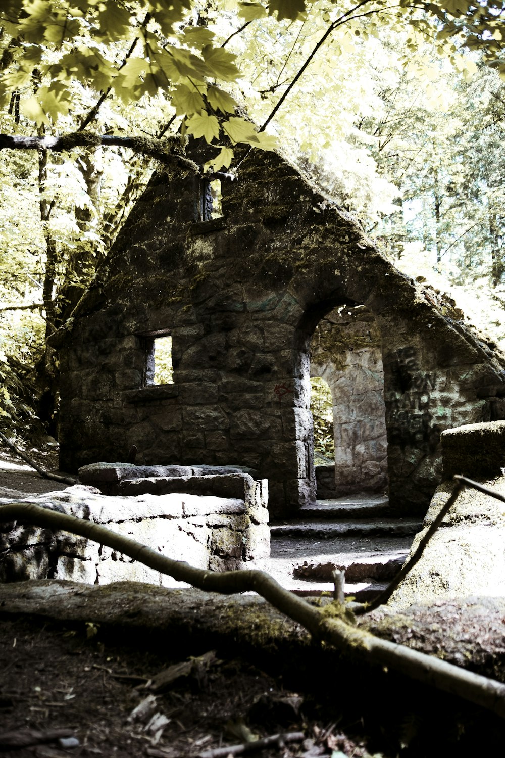 archway on stone wall