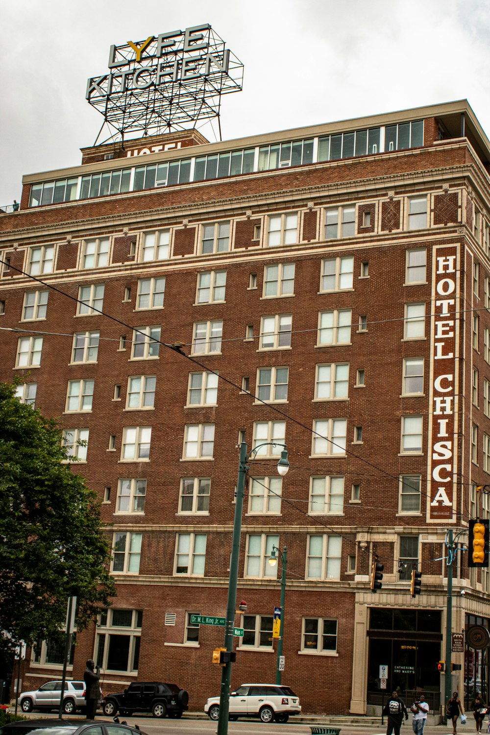 view of brown concrete building