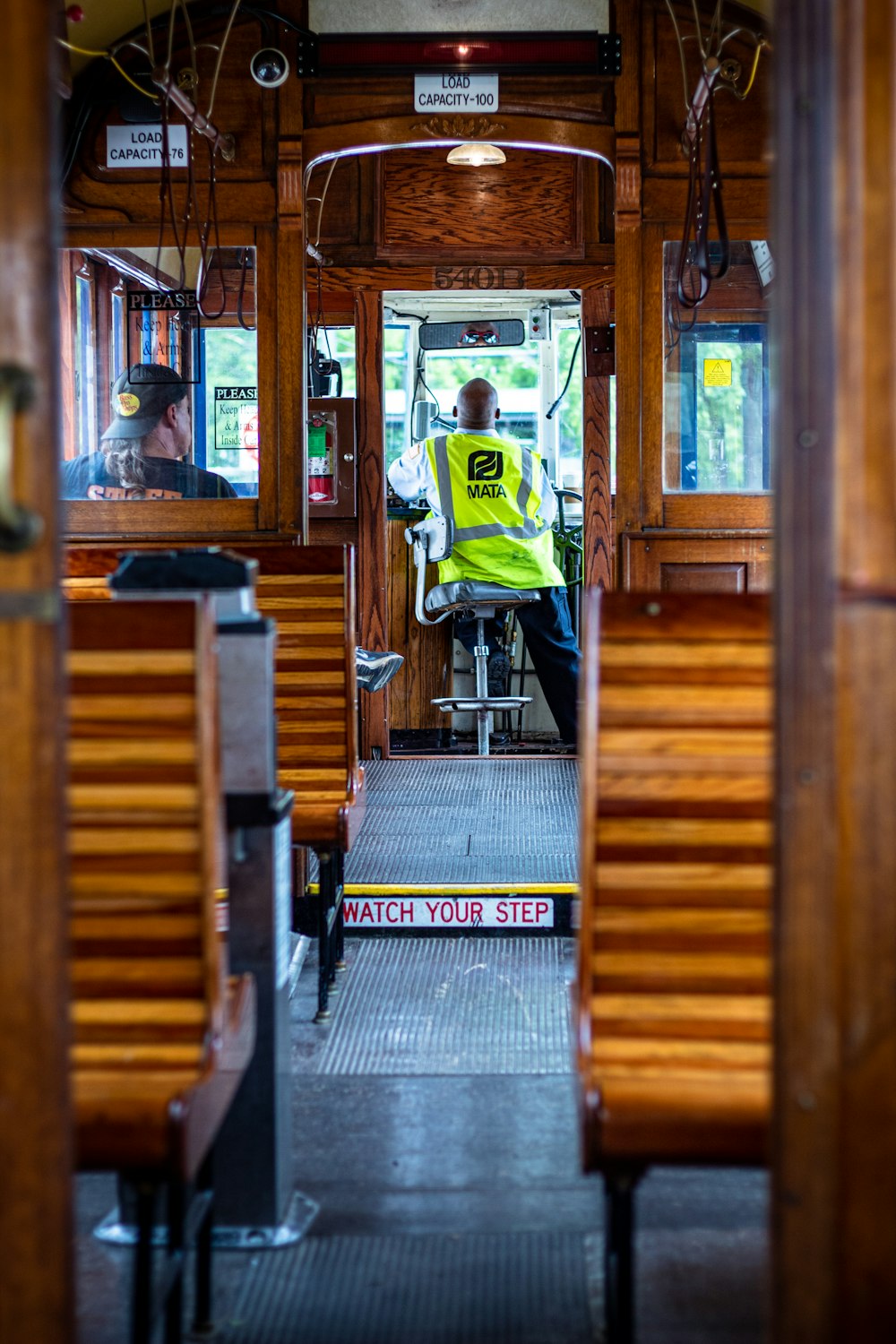 man driving tram