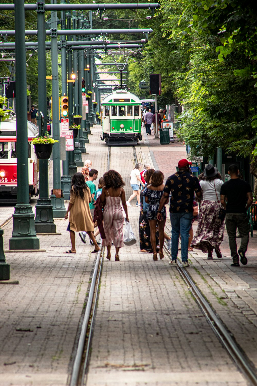 people walking on road