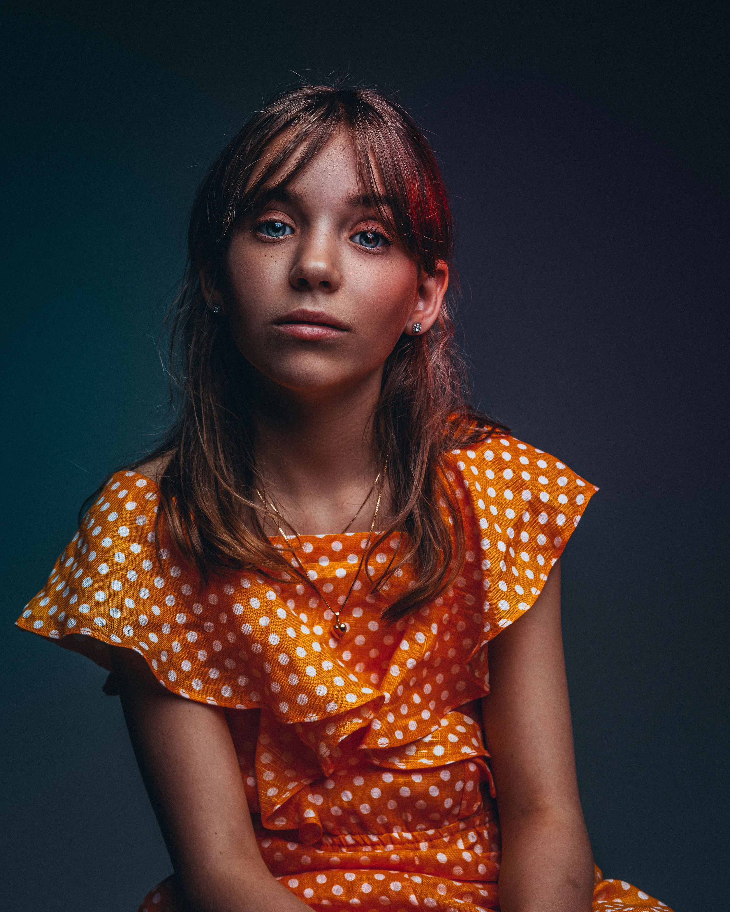 orange and white polka dot dress Amber Pleat Jersey Midi - Burnt Orange, Painted For work Picia Orange And White Polka