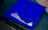 blue and white academic hat