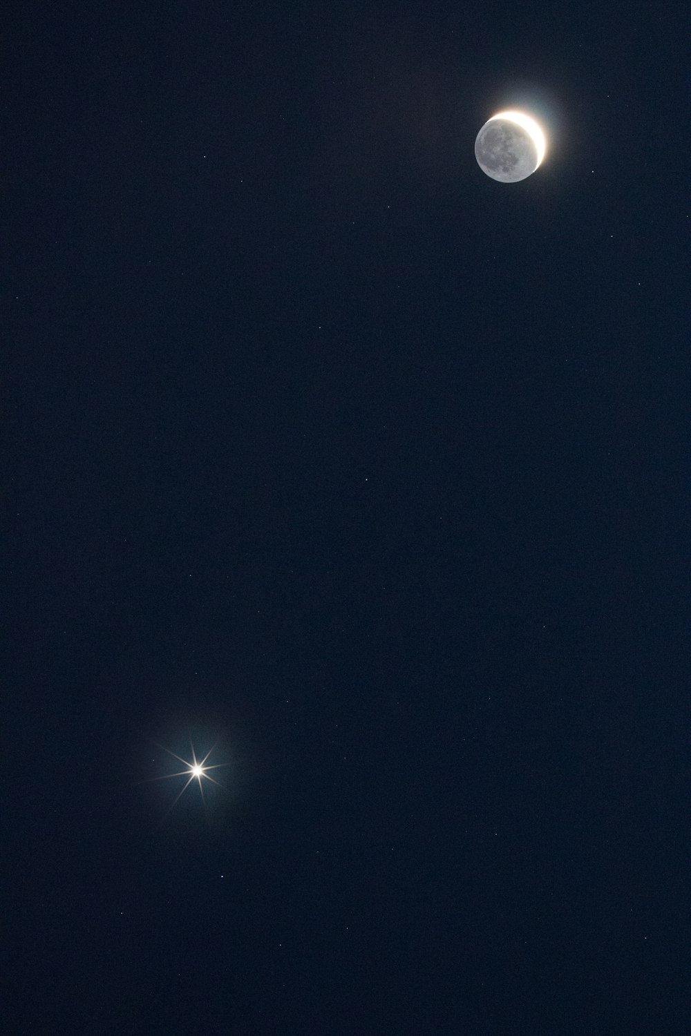 cenário de lua branca e estrela