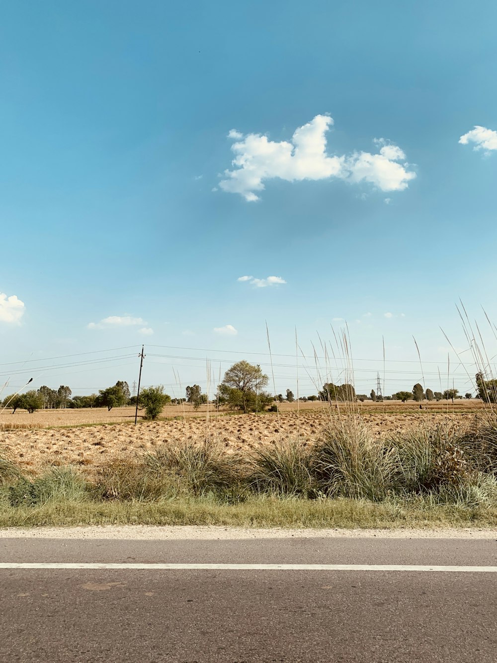 empty countryside across highway