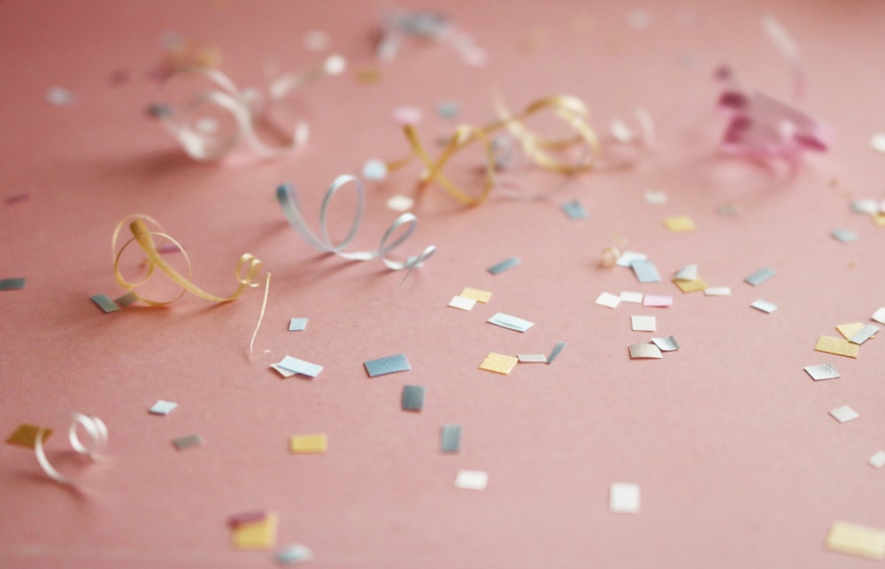 assorted-color confetti