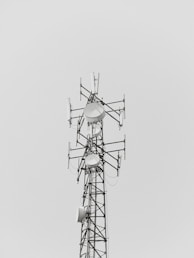 black and white metal tower