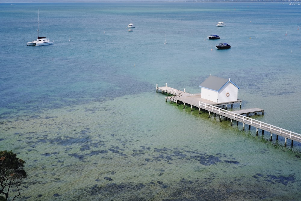 aerial photo of beach house