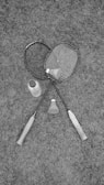 two black badminton rackets