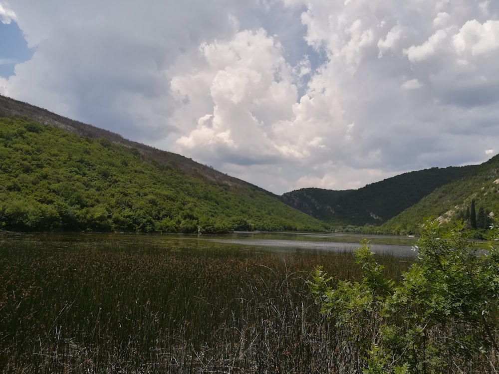 mountain ranges near body of water