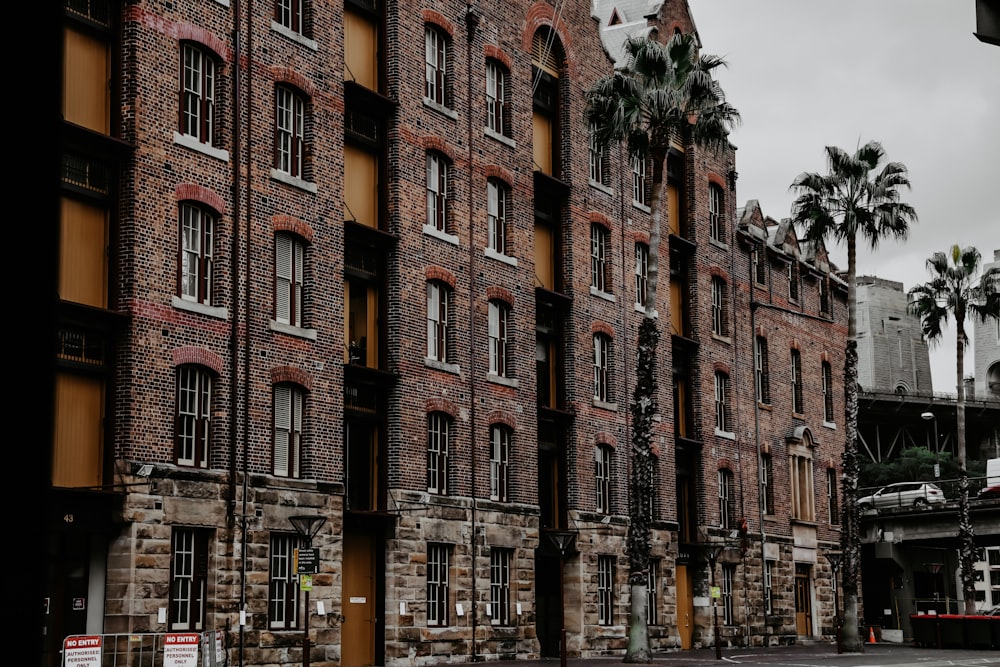 maroon painted brick building