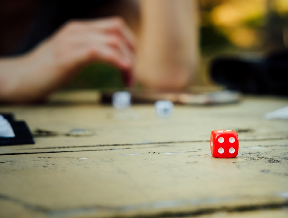 close-up photo of red dice