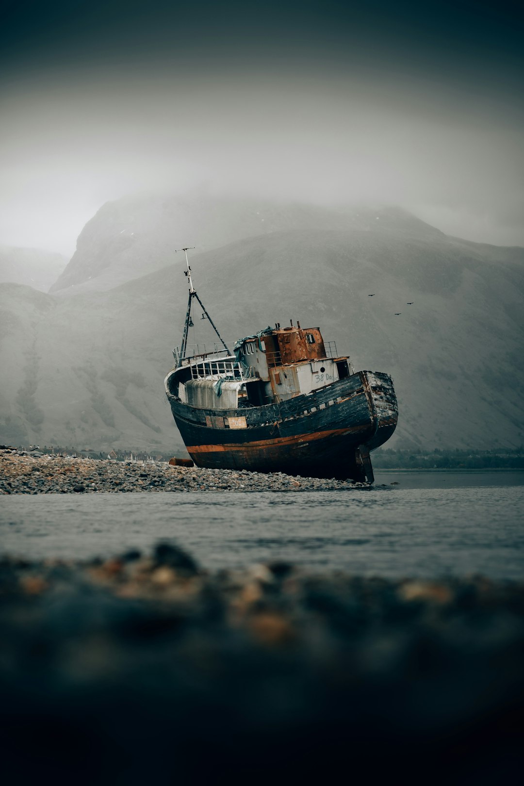 black wreck ship