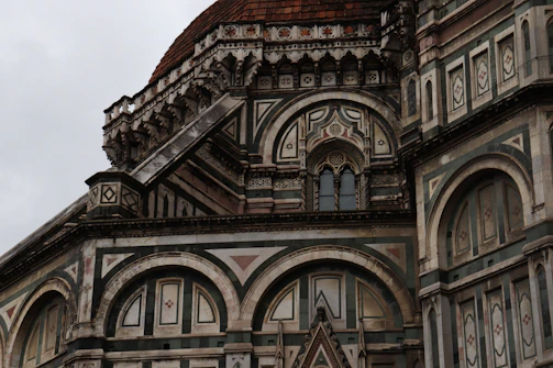 Close-up of intricate architectural details on a cultural center.