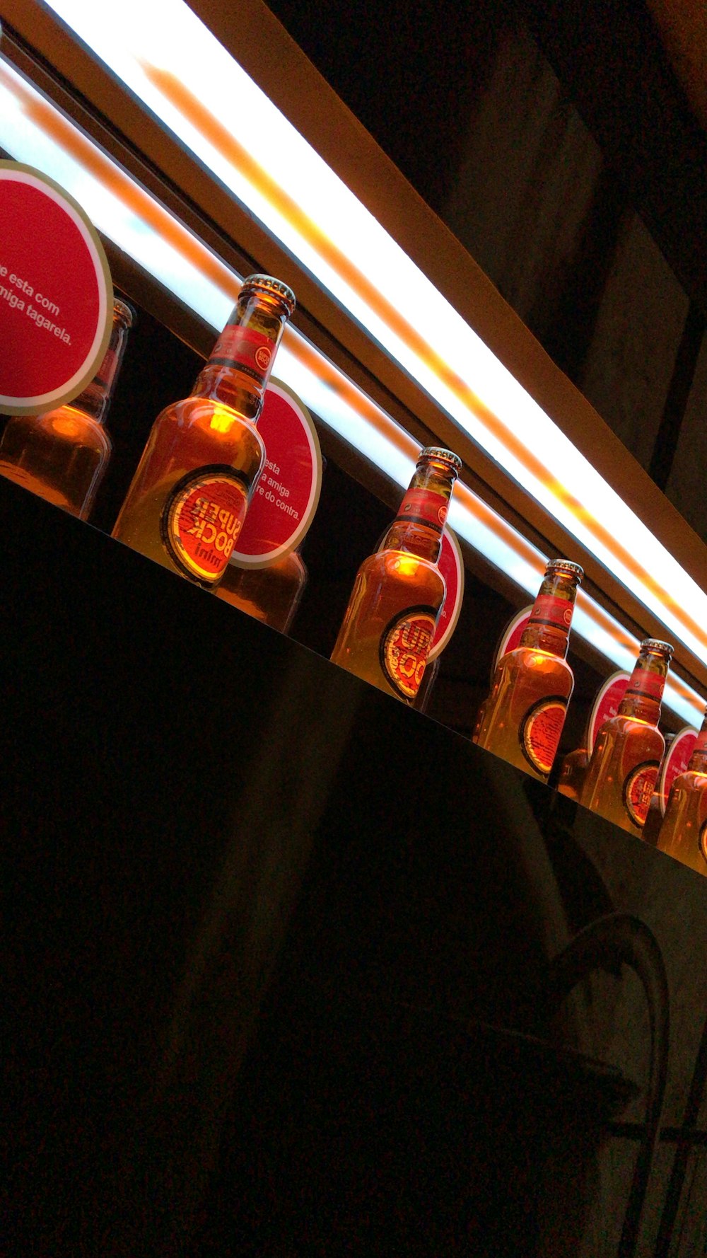 bottles on rack