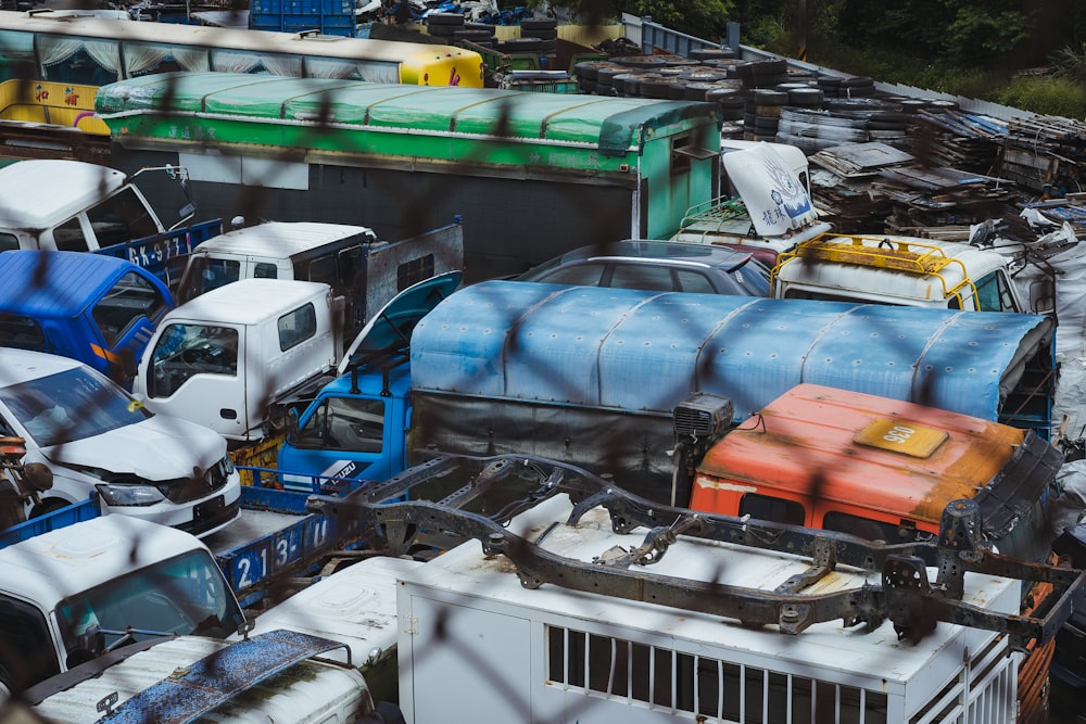 trucks parked