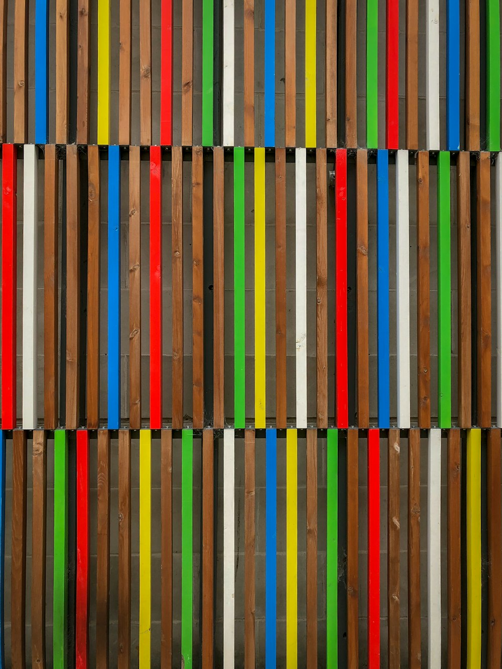 brown and multicolored fence