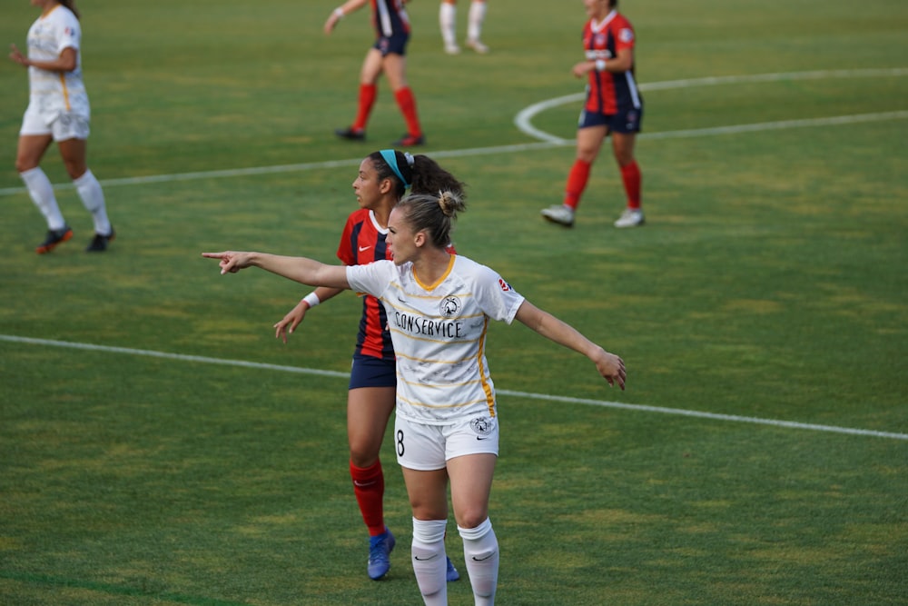 women playing soccer