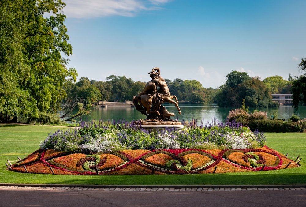 brass centaur statue with fountain