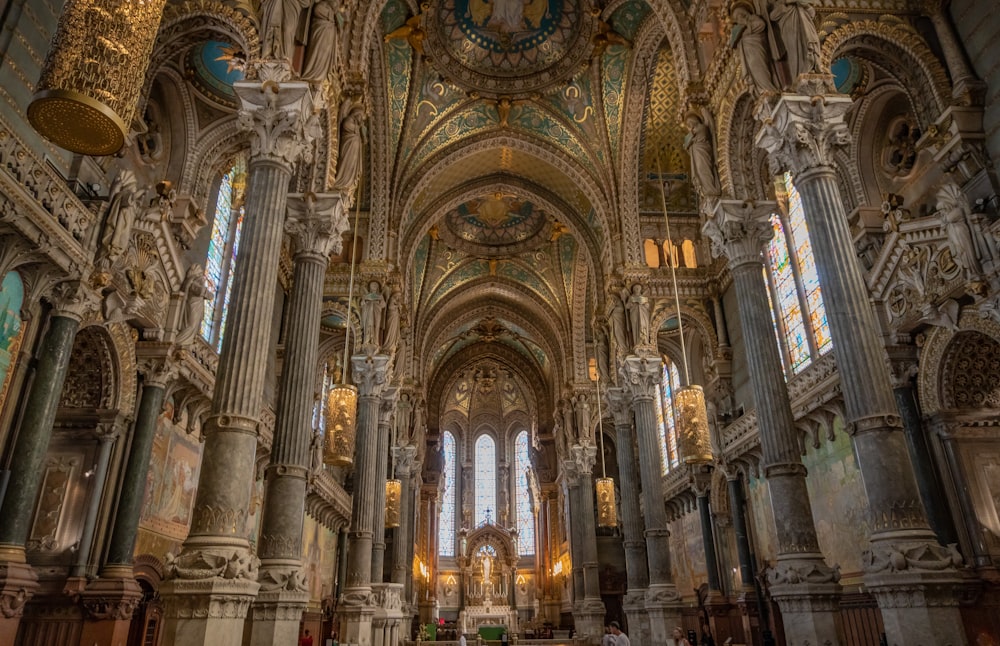 white and gold church interior