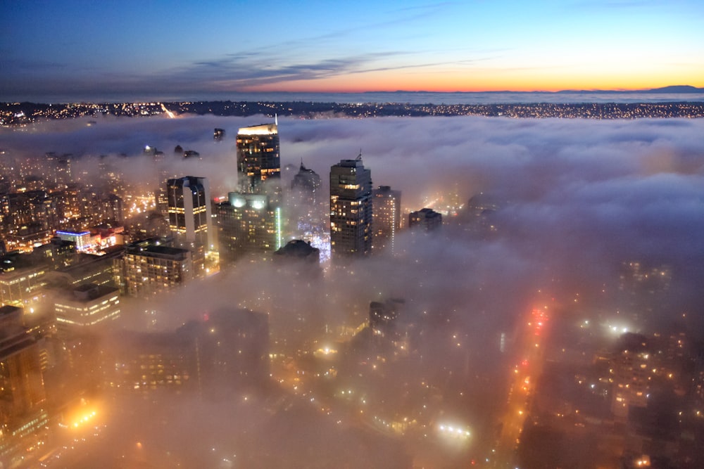 bird's eye view photography of high rise buildings